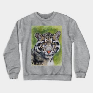 Clouded Leopard in Color Crewneck Sweatshirt